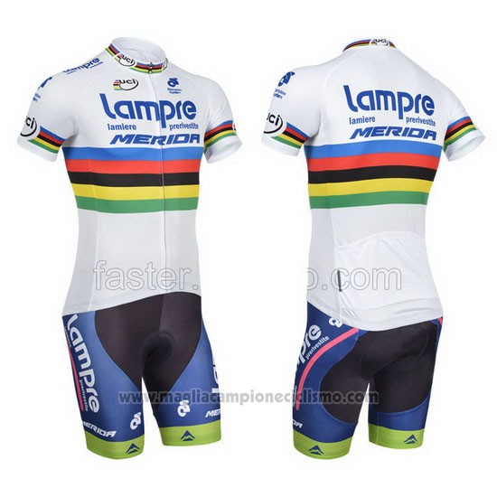 2013 Abbigliamento Ciclismo UCI Mondo Campione Lider Lampre Merida Manica Corta e Salopette